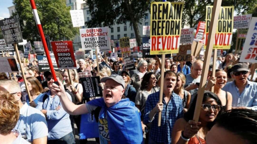 مظاهرات تجتاح بريطانيا ضد تعليق البرلمان