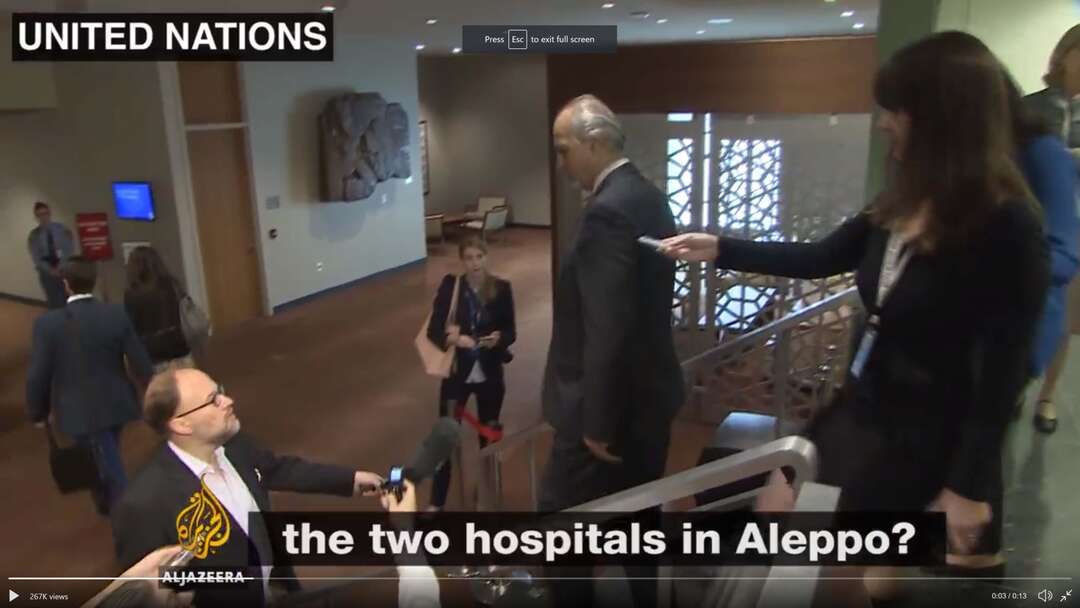 Syrian ambassador laughs when asked if his government bombed Aleppo hospitals