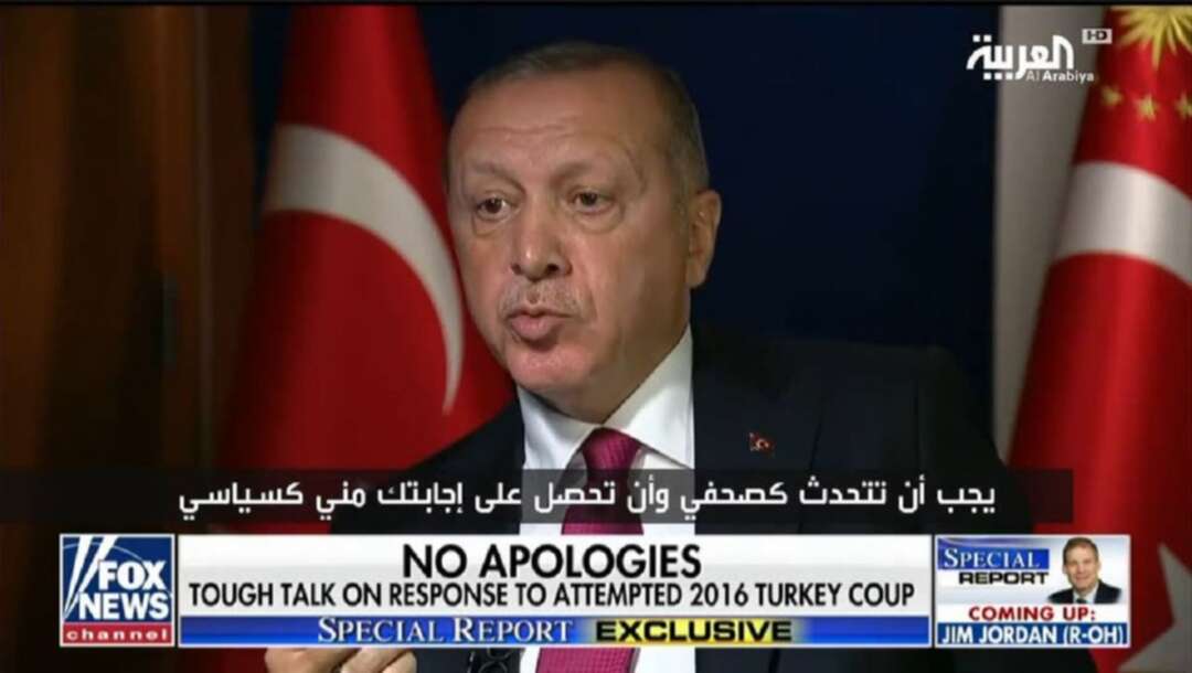 أردوغان يهاجم صحفي بسبب سؤاله عن المعتقلين .. و أوغلو لماكرون أنت 