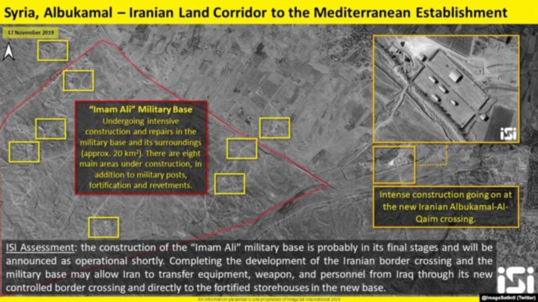 إيران تنشأ قاعدة عسكرية ضخمة على الحدود السورية العراقية