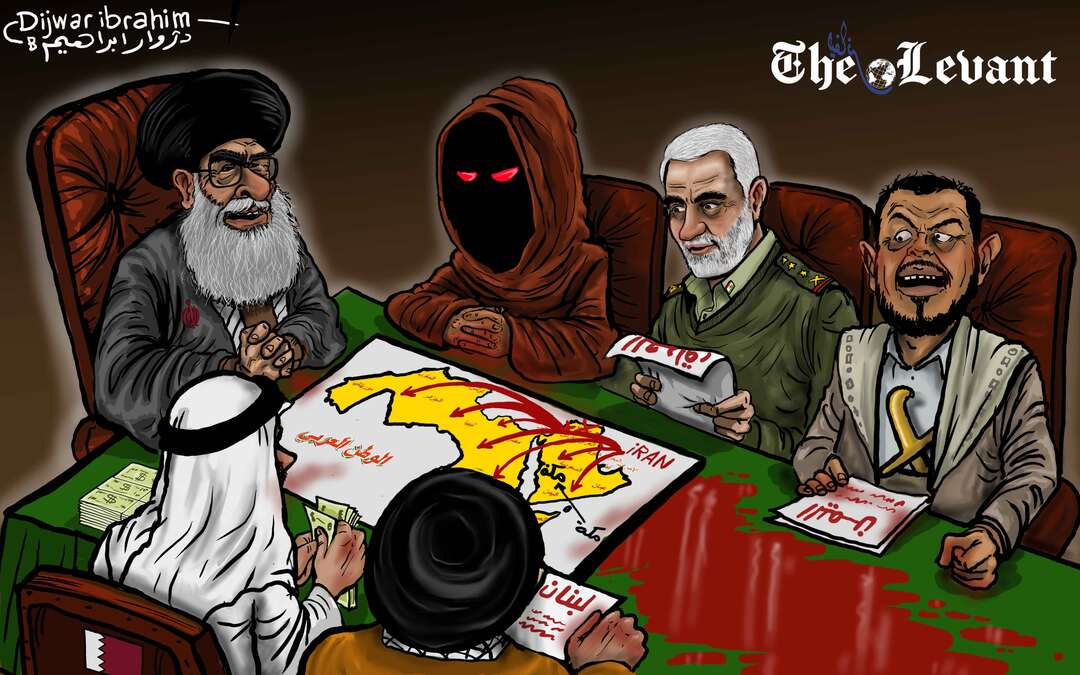 كاريكاتير .. الإرهاب الإيراني برعاية قطرية - دجوار ابراهيم