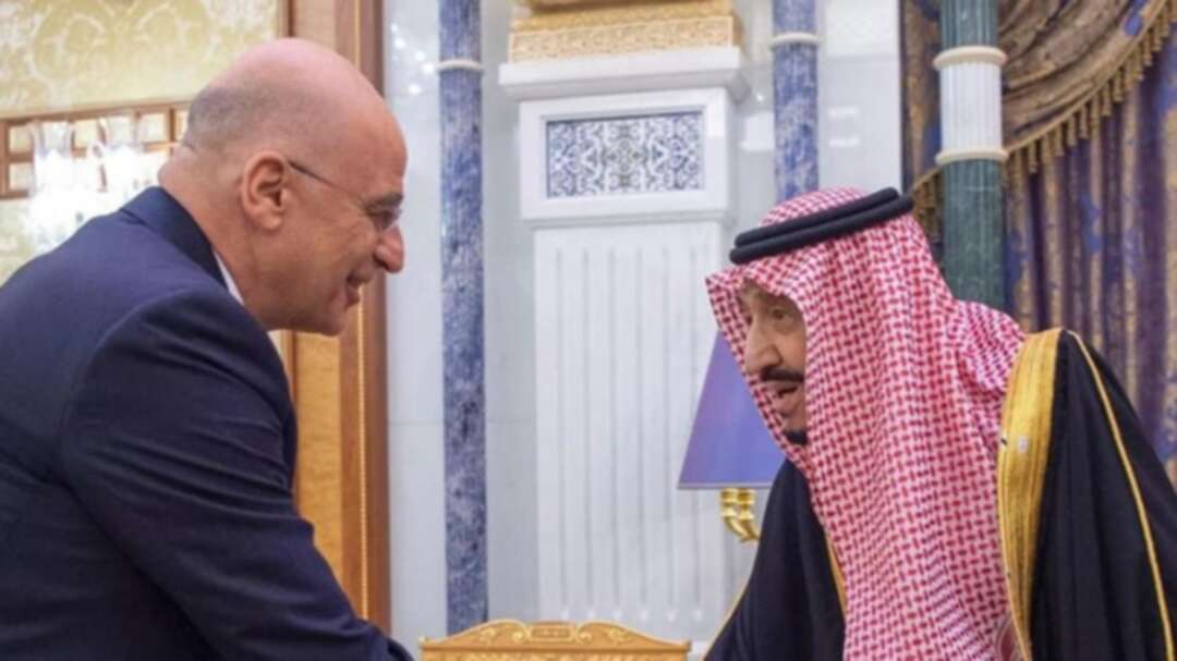 King Salman receives Greek FM Nikos Dendias in Saudi Arabia