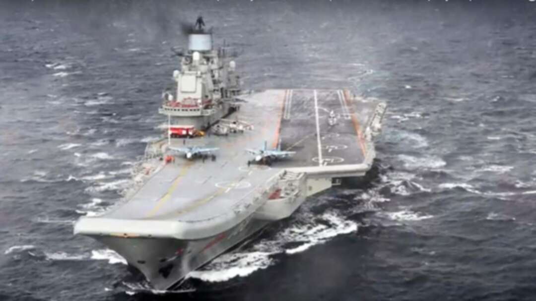 Russia's only aircraft carrier catches fire in northern port