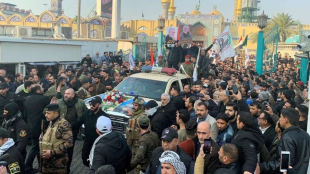 Thousands of Iraqis join Baghdad funeral procession for slain commanders