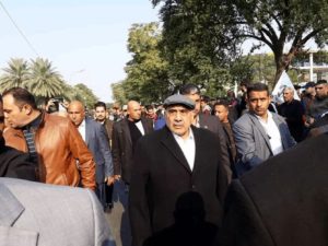 Iraq's Prime Minister Adil Abdul Mahdi joined the funeral procession for the slain commanders in Baghdad, Iraq. (Photo: Twitter)