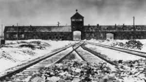 Main guard house at Auschwitz death camp