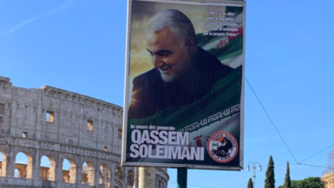 Pro-Assad group hangs posters in Italy honoring Iran’s Soleimani
