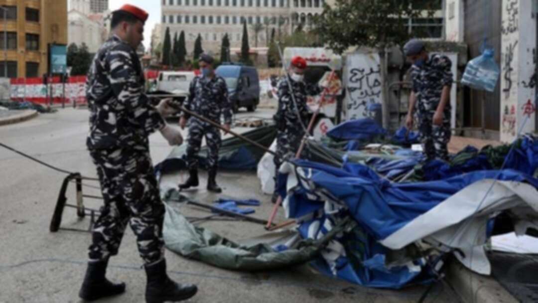 Lebanese security forces remove Beirut protest camp