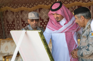 Saudi Arabia’s interior minister during his visit to the border control center in Tabuk. (SPA)