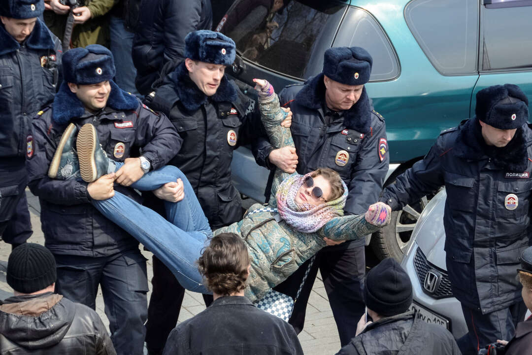 اعتقال زوجة نافالني خلال مظاهرات داعمة للمعارض الروسي المعتقل