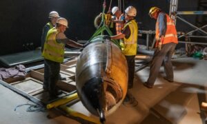 The V-1 bomb that will occupy a space between the new Holocaust gallery and second world war exhibition. 