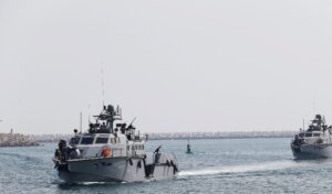 US Navy patrol boats arrive at Saudi Royal Navy, Eastern Fleet Headquarters, during mixed maritime exercise in Jubail. (File photo: Reuters)