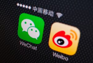 WeChat and Weibo icons. (Reuters)