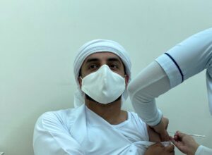 A man receives a dose of a vaccine against the coronavirus disease (COVID-19), in Dubai, United Arab Emirates. (Reuters)