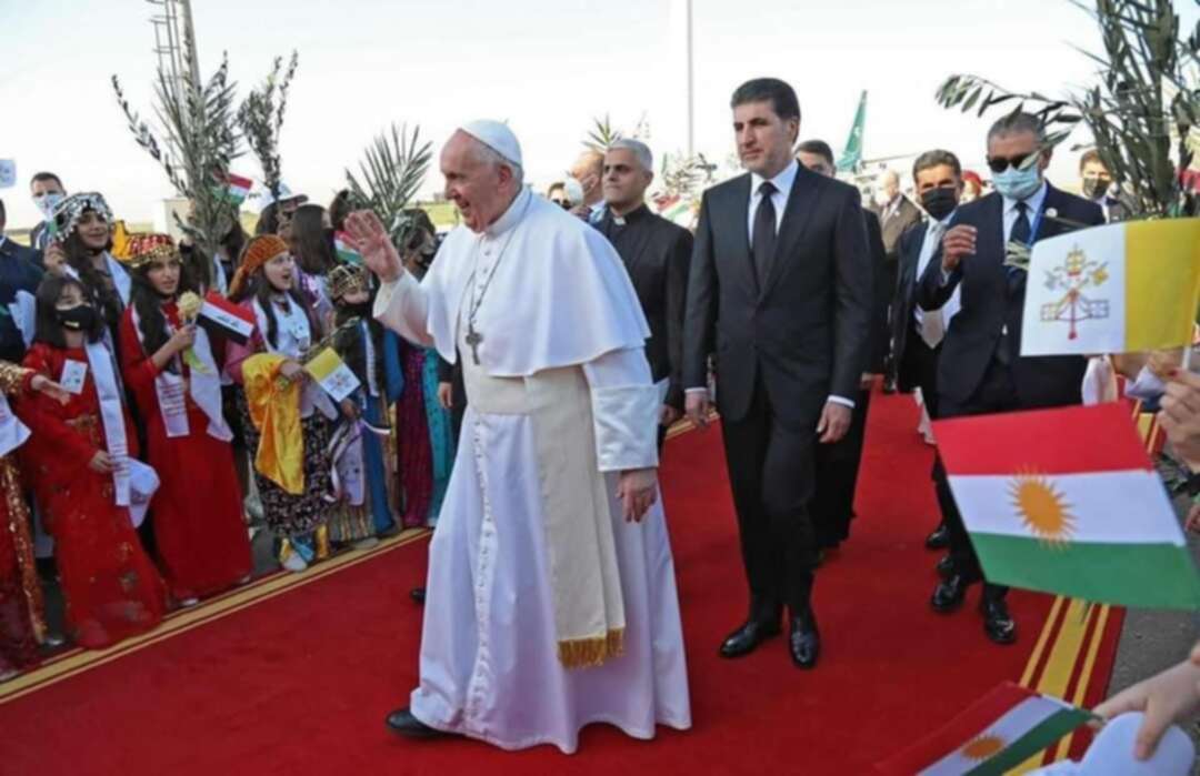 البابا فرنسيس يصل أربيل في ثالث أيام زيارته للعراق