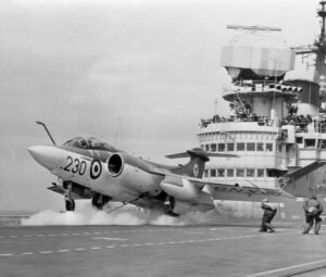 Buccaneer jet bombers operating from HMS Victorious in the mid-1960s.