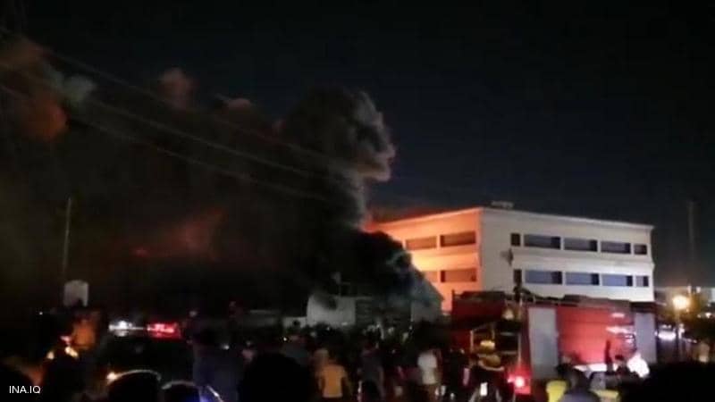 حريق مشفى الحسين في الناصرين