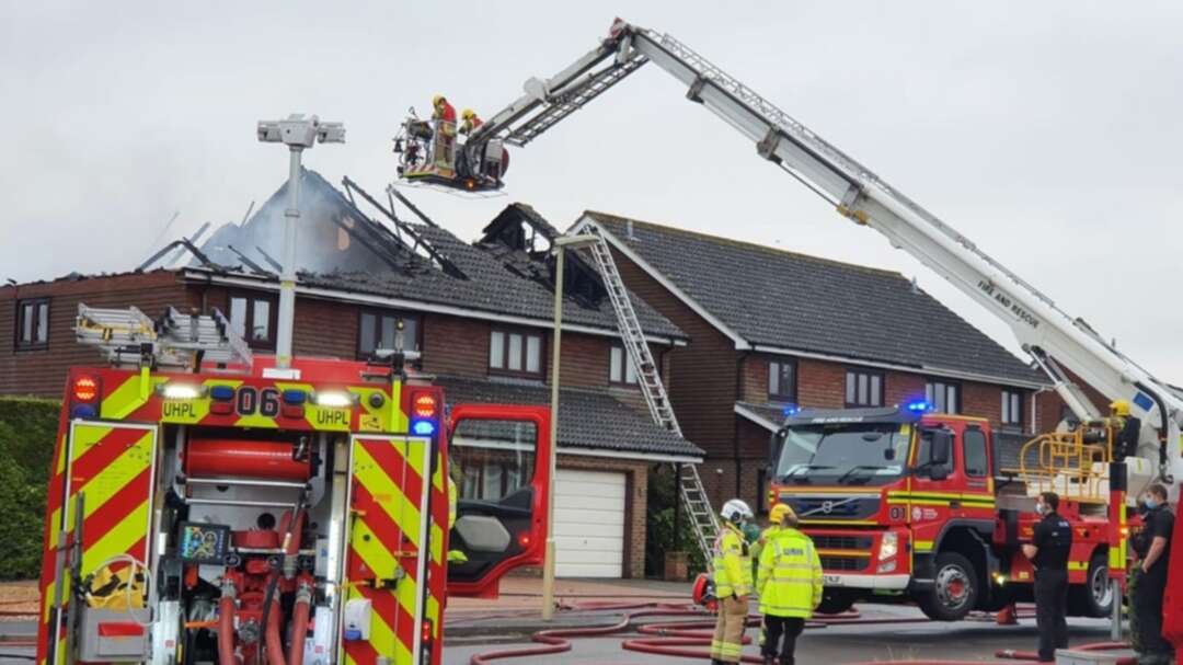 Houses partially destroyed in Hampshire after being struck by lightning