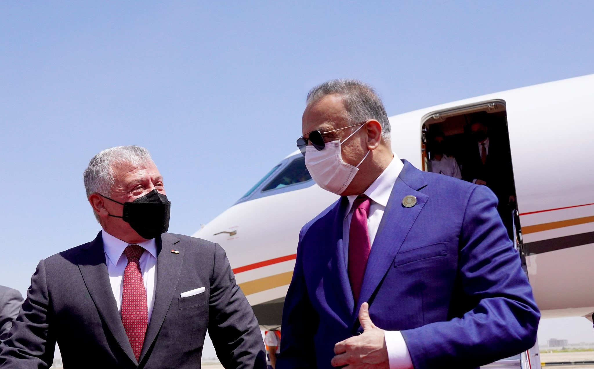 / رئيس مجلس الوزراء @MAKadhimi يستقبل عاهل المملكة الأردنية الهاشمية في مطار 