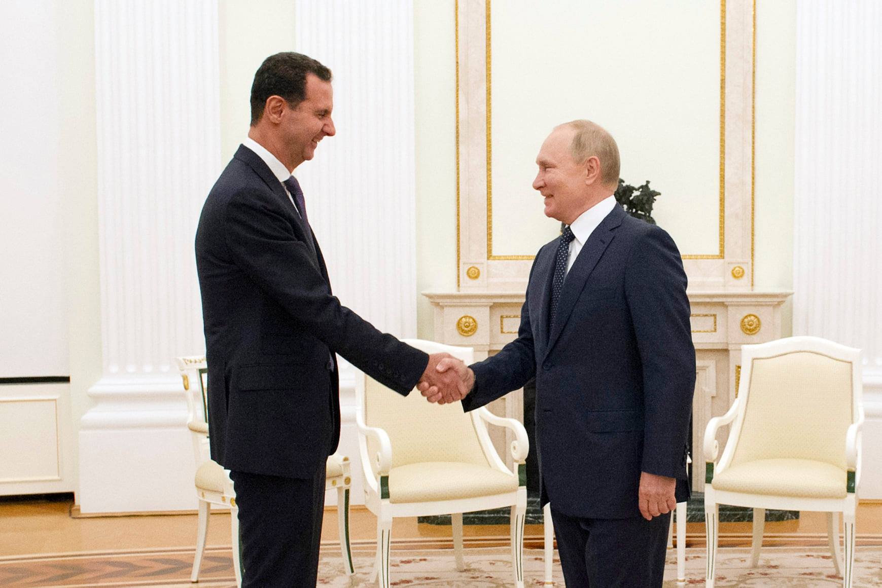 بوتين_ بشار الأسد في الكرملين/ رئاسة الجمهورية السورية