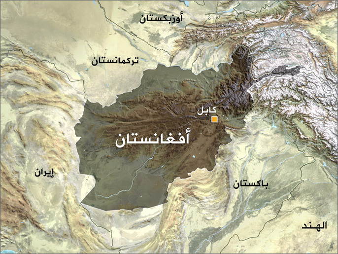 خريطة توضيحية لموقع أفغانستان الجغرافي/ انترنت