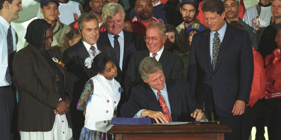 On September 21, 1993, President Bill Clinton signed the National Community Service and Trust Act of 1993, which led to the creation of AmeriCorps. Over the last 20 years, more than 820,000 AmeriCorps members have contributed more than 1 billion hours of service/Bill Clinton official Facebook page
