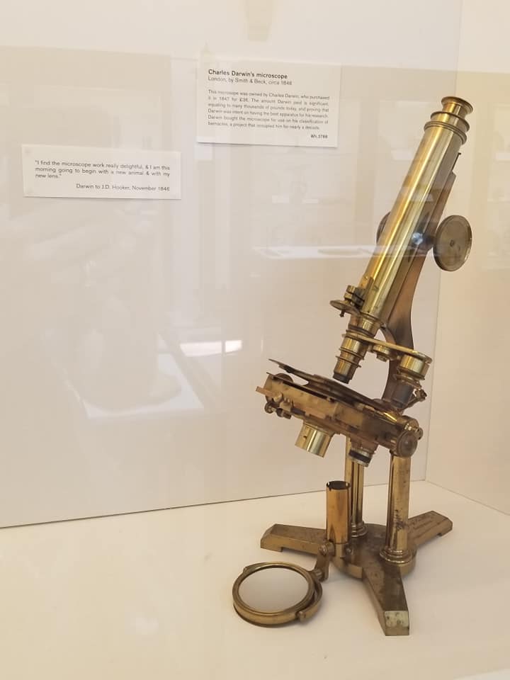 Charles Darwin microscope-Roberta Mander Maghouin Facebook page