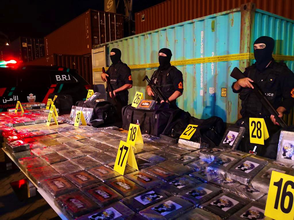 شحنات مخدر الكوكايين المحجوزة من قبل مصالح الأمن الوطني المغربي/ تويتر