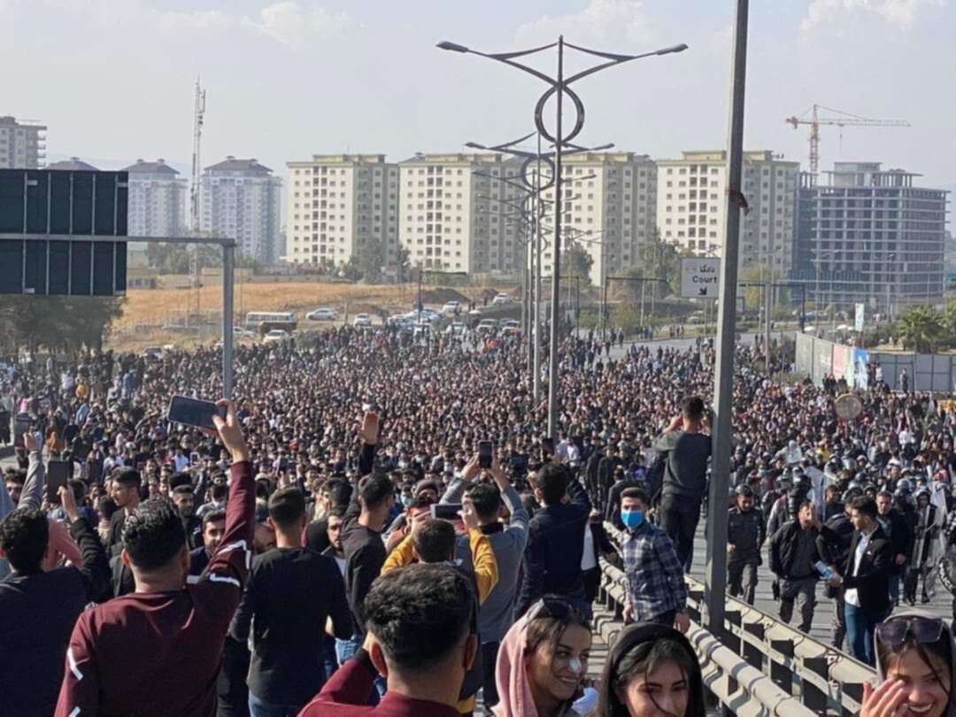 مظاهرات واسعة لطلبة السليمانية في إقليم كوردستان