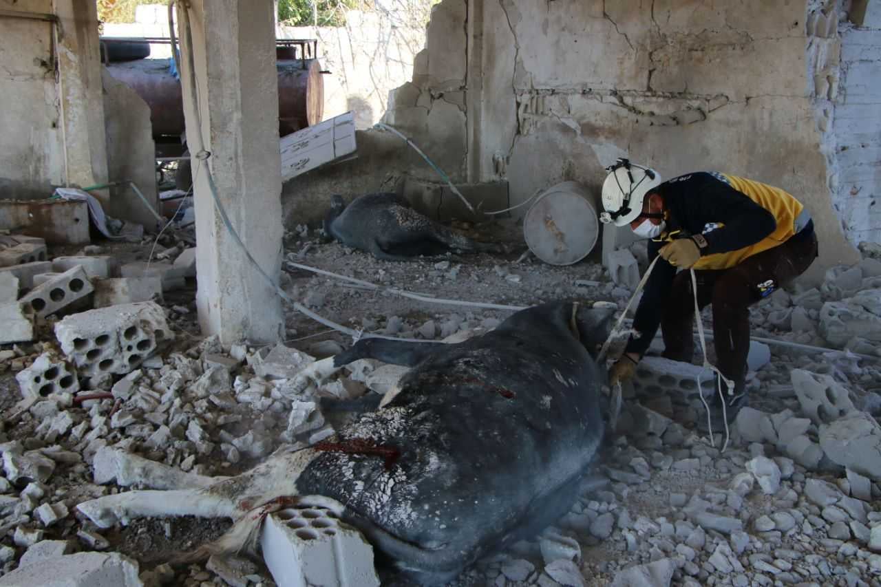 إدلب.. قصف روسي/ الدفاع المدني فيسبوك