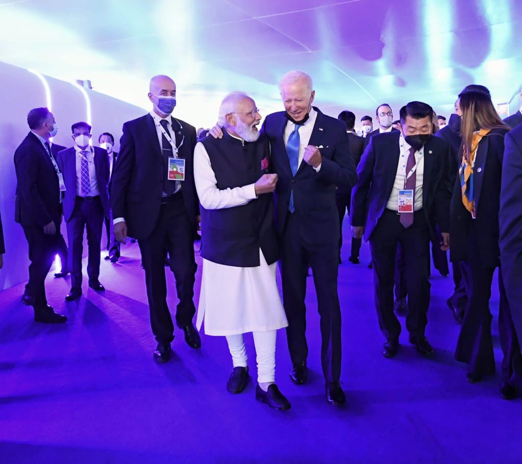 Narendra Modi with Joe Biden at the G20 Italy/Official Facebook page