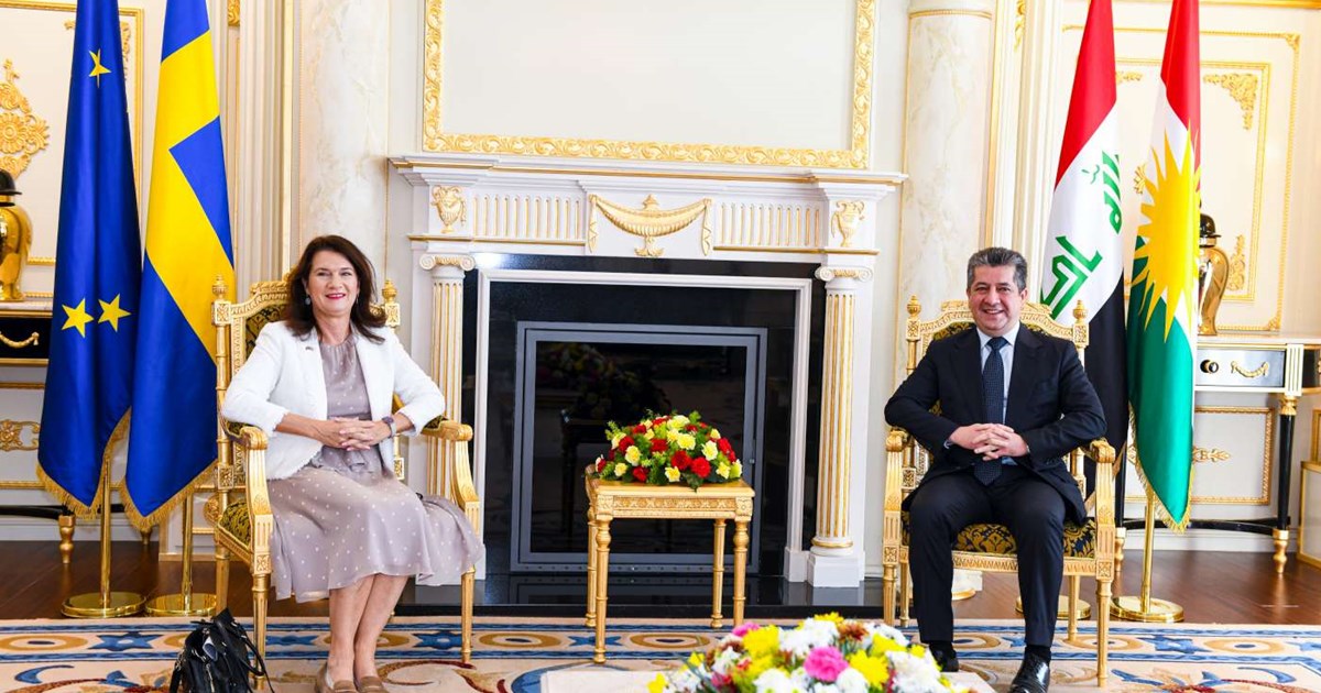 رئيس حكومة إقليم كوردستان مسرور بارزاني ووزيرة الخارجية السويدية آن لينده
