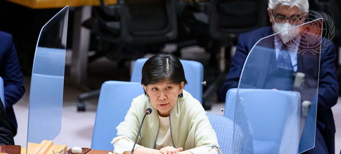 إيزومي ناكاميتسو، الممثلة السامية لشؤون نزع السلاح، تطلع مجلس الأمن على الوضع في الشرق الأوسط (سوريا)/ الأمم المتحدة