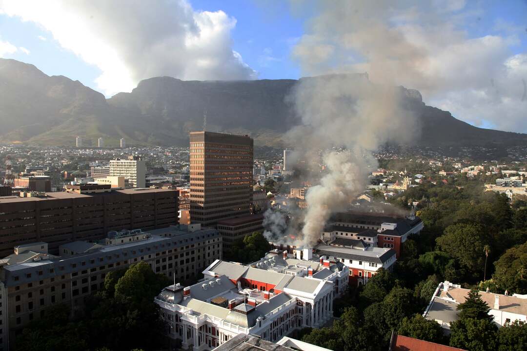 Person arrested following the outbreak of fire at South Africa's parliament