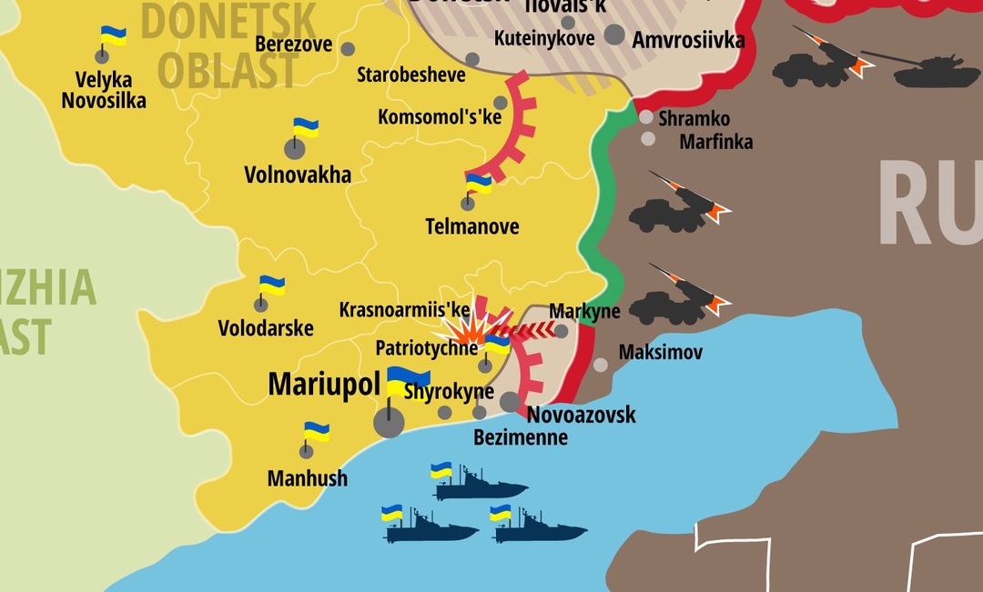 خريطة توضيحية لمدينة ماريوبول الاستراتيجية. يوروأكتيف