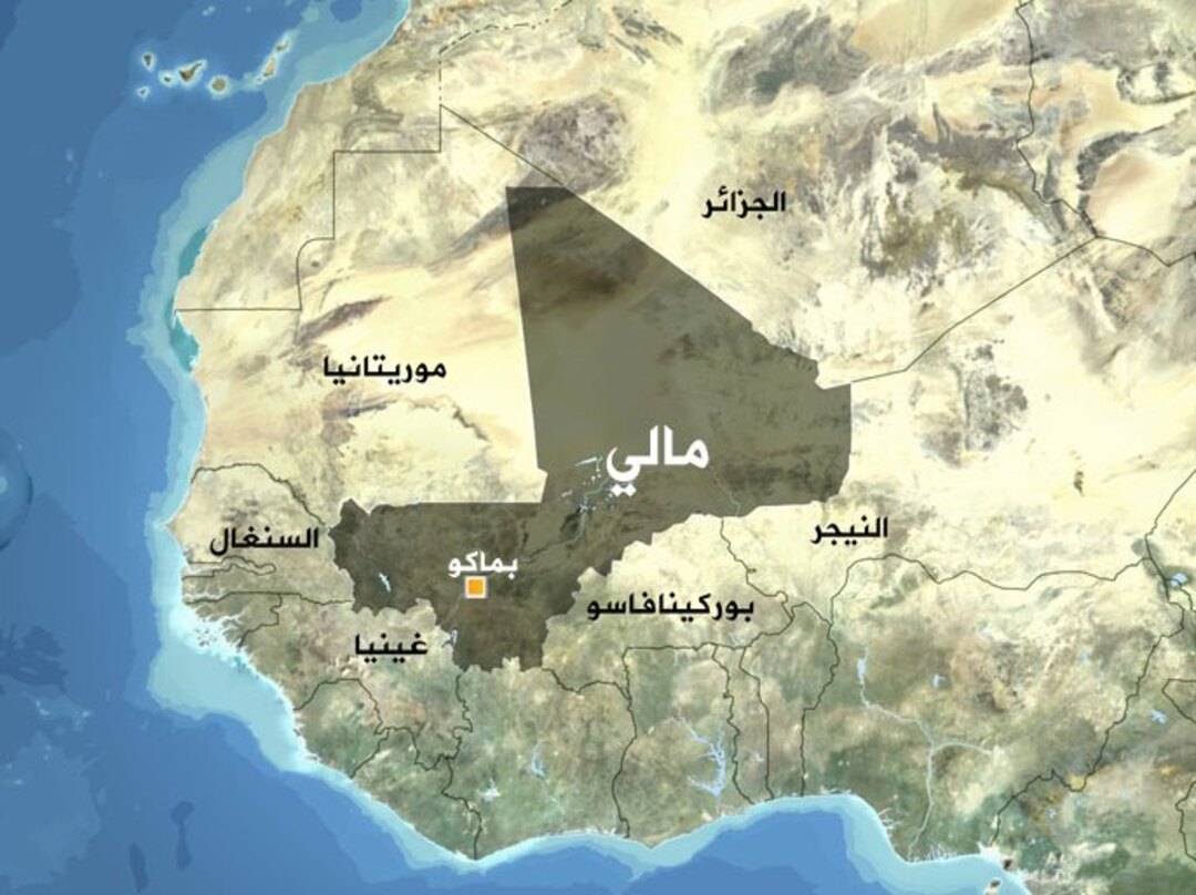 خريطة تظهر حدود جمهورية مالي