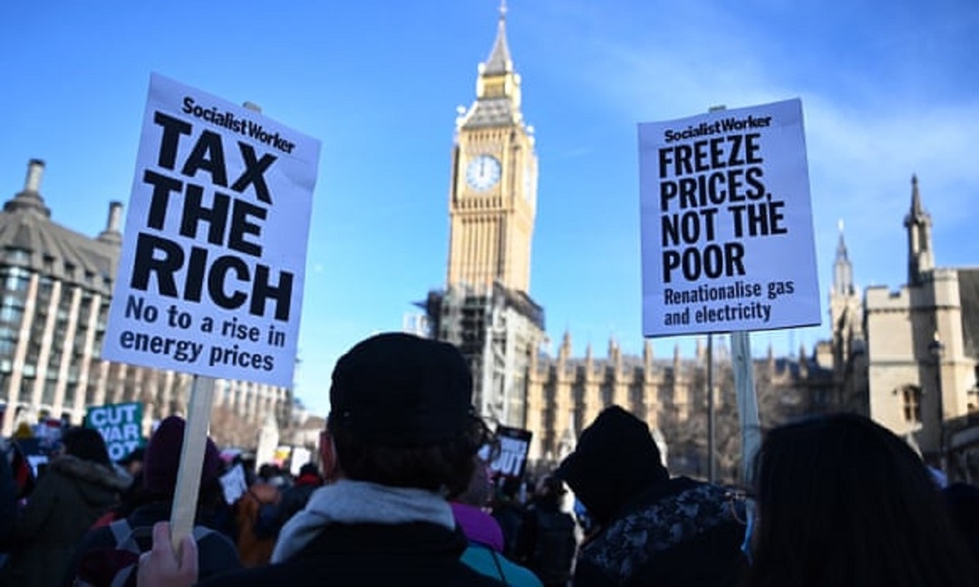 تظاهرات في بريطانيا احتجاجاً على غلاء المعيشة