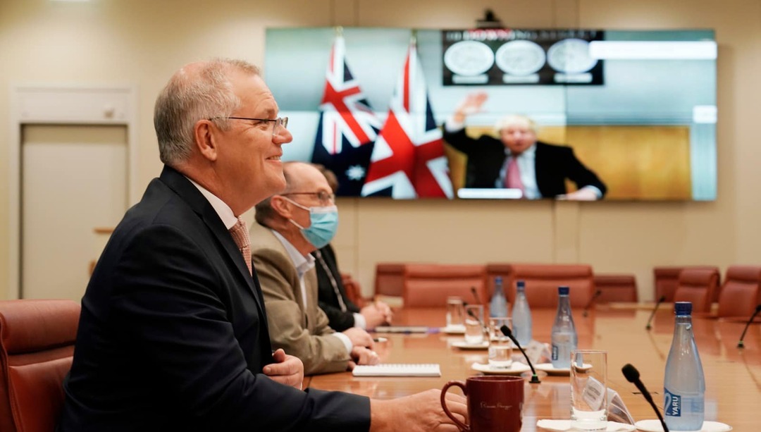 Excellent discussion with my good friend Boris Johnson today on the very concerning situation in Ukraine and implications for the Indo-Pacific (File photo: Scott Morrison official Facebook page)