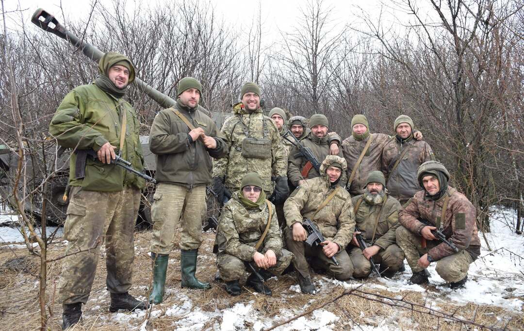Some of the Ukrainian soldiers who are protecting the eastern borders of Ukraine from the Russian invaders (File photo and text: Euromaidan Press)
