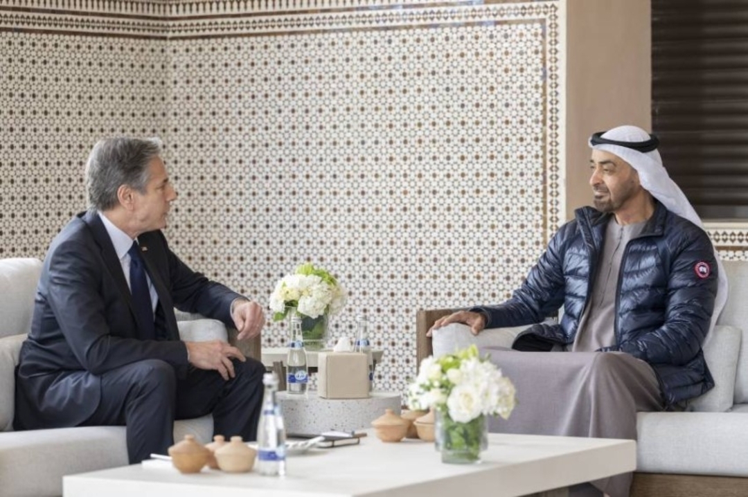 الإمارات.. محمد بن زايد يستقبل وزير الخارجية الأمريكي