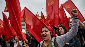 تظاهرات عمال في تركيا . أرشيف