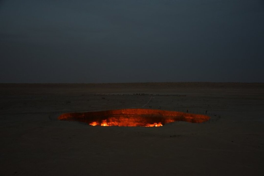 The Darvaza gas crater was discovered in excavations carried out in the 1970s during the period of the Soviet Union (File photo: A news)