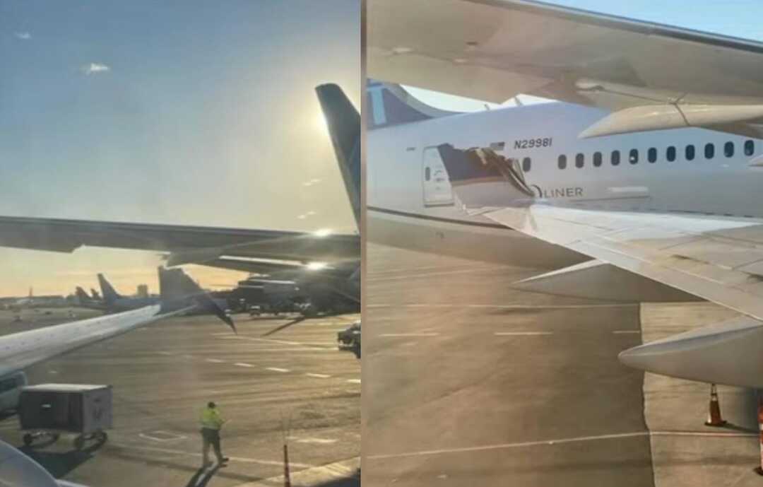 اصطدام طائرتين في مطار أمريكي (فيديو)