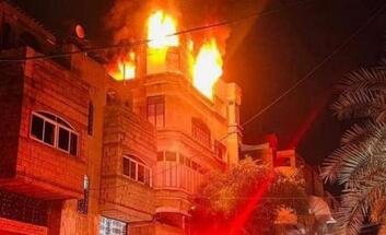 21 ضحية من عائلة واحدة بحريق في غزة