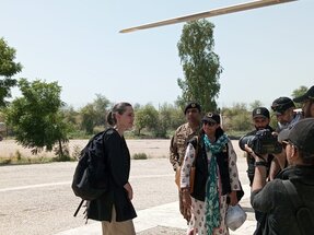 Hollywood actress Angelina Jolie visits flood victims in Pakistan