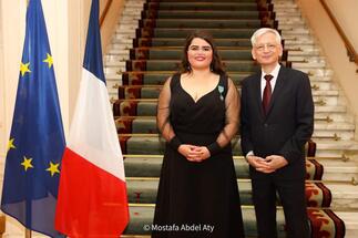 Syrian actress Nanda Mohammad was awarded with the French National Order of Merit for Arts and Letters, Knight Degree