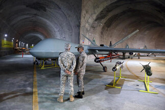 Iran shows off underground drone base, but not its location, state media