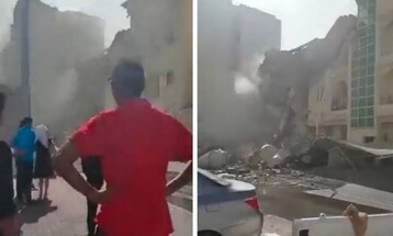 انهيار مبنى مكون من 4 طوابق في الدوحة (فيديو)