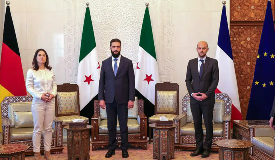 Al-Jolani's Handshakes During European Delegations' Reception Spark Controversy in Syria